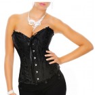 Gothic brocade corset - black